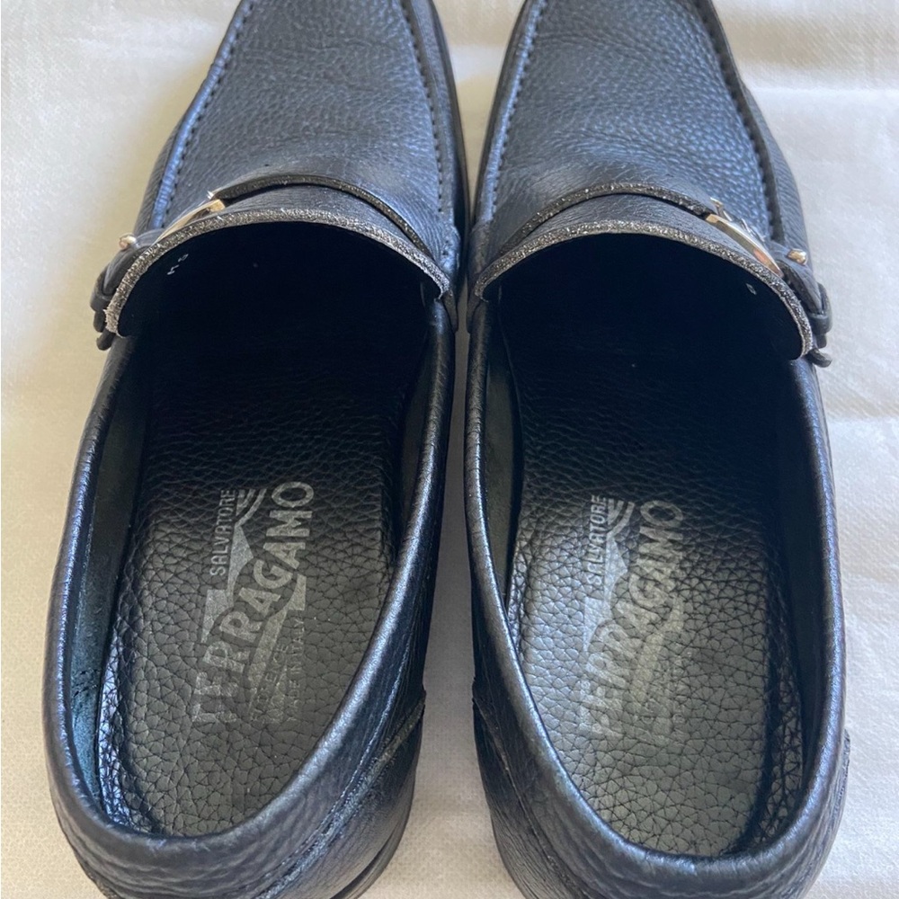 Salvatore Ferragamo Black Leather Men's Loafers - Picture 3 of 5